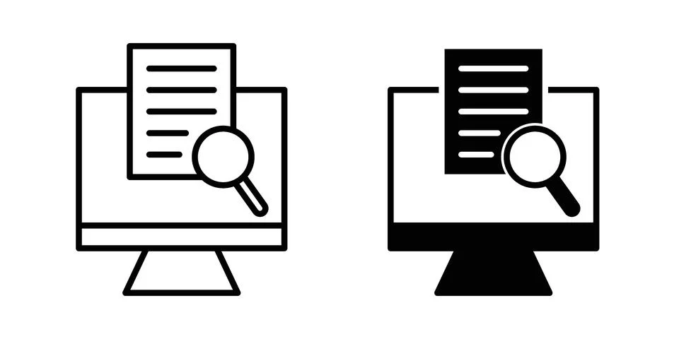 Search online icon vector design illustrations 库存插图
