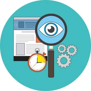 Search optimization concept. Flat design. Stock Illustration