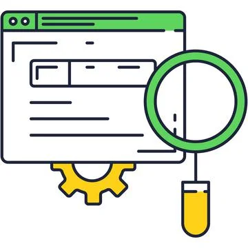 Search optimization icon flat vector web tech Stock Illustration