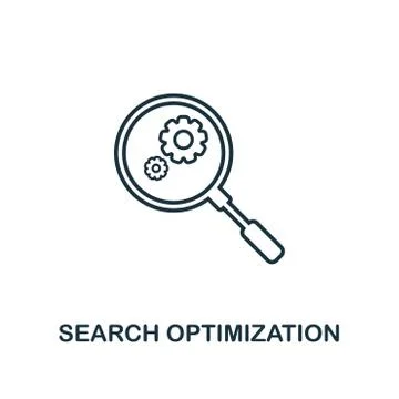 Search Optimization outline icon. Simple element illustration. Search 스톡 일러스트