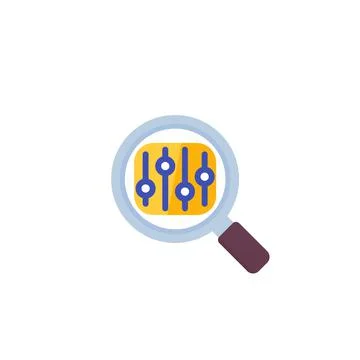 Search optimization vector flat icon on white Stock Illustration