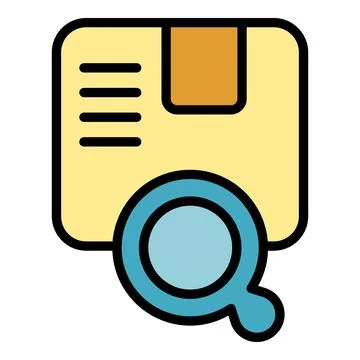 Search package icon vector flat Stock Illustration