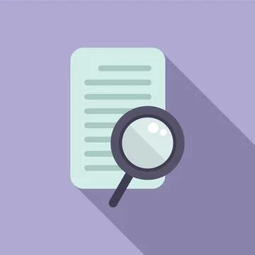 Search paper document icon flat vector. Online market Stock Illustration