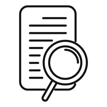 Search paper document icon outline vector. Online market 库存插图