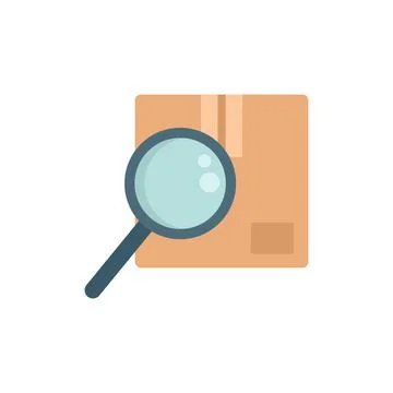 Search parcel icon flat isolated vector イラスト素材