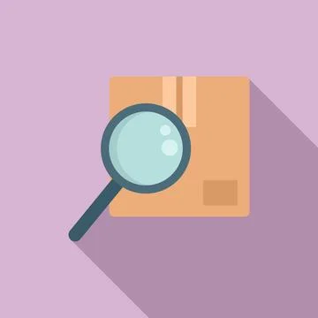Search parcel icon, flat style 스톡 일러스트