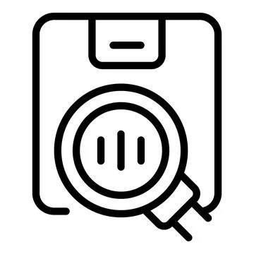 Search parcel icon outline vector. Digital control イラスト素材