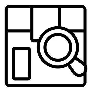 Search parcel icon outline vector. Tracking package Stock Illustration