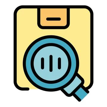Search parcel icon vector flat Stock Illustration