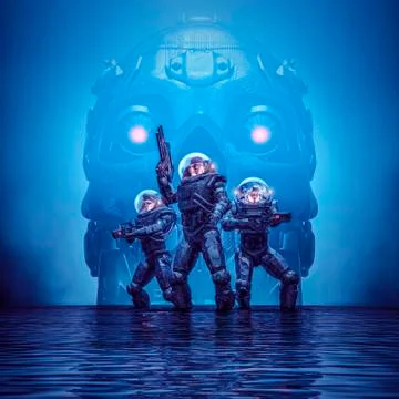 Search party of doom Stock Illustration