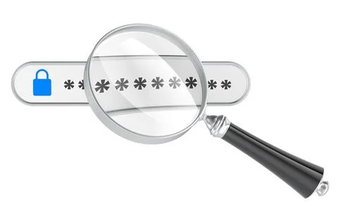 Search password, concept. 3D rendering 스톡 일러스트