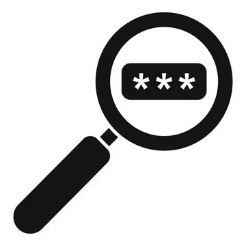 Search password icon simple vector. Data cipher Illustrazione stock