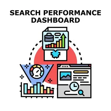 Search performance dashboard illustrating data analysis for websites イラスト素材