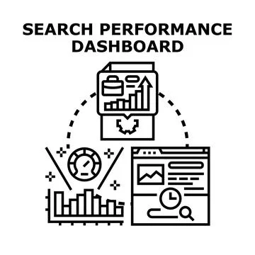 Search performance dashboard illustrating data analysis for websites イラスト素材