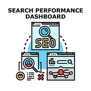Search performance dashboard illustrating online optimization data analysis イラスト素材