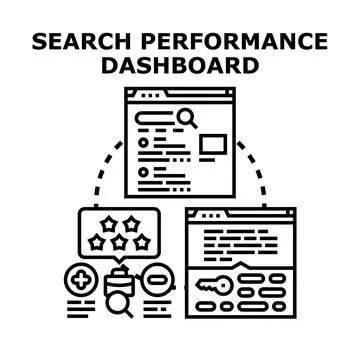 Search performance dashboard optimizing digital marketing strategy Stock Illustration