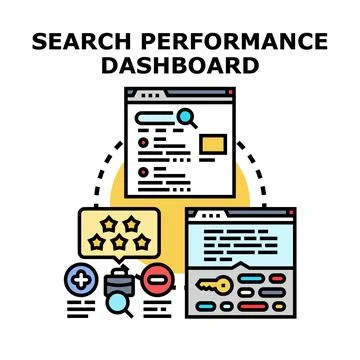 Search performance dashboard optimizing digital marketing strategy Stock Illustration
