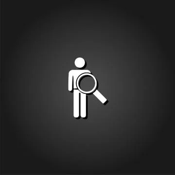 Search person icon flat Stock Illustration