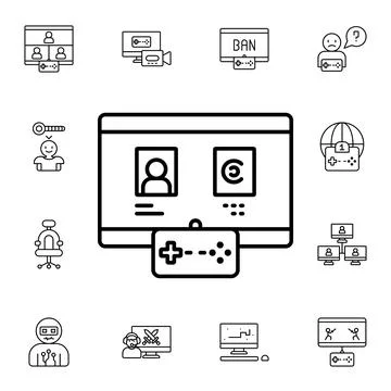 Search, player, game, game controller flat vector icon in esport pack 스톡 일러스트