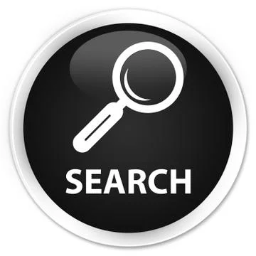 Search premium black round button Stock Illustration