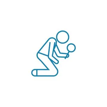 Search process linear icon concept. Search process line vector sign, symbol Stock Illustration