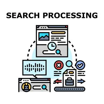 Search processing concept with data analyzing and filtering イラスト素材