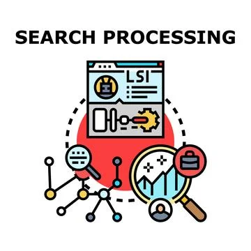 Search processing vector concept for data analytics 库存插图