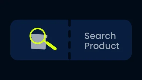 Search Product Feature Button with Yellow Magnifying Glass Icon Stock Footage 334471386