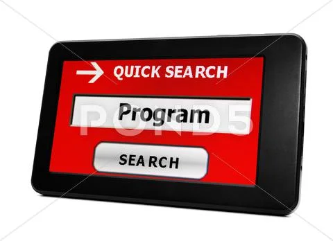 Search for program online Stock Illustration