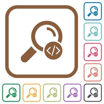 Search programming code simple icons Illustration