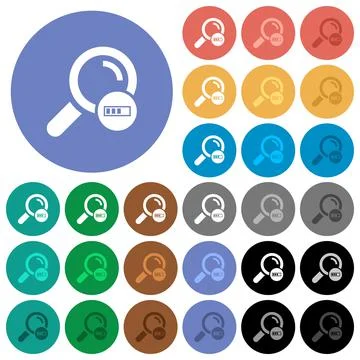 Search in progress round flat multi colored icons Illustrazione stock