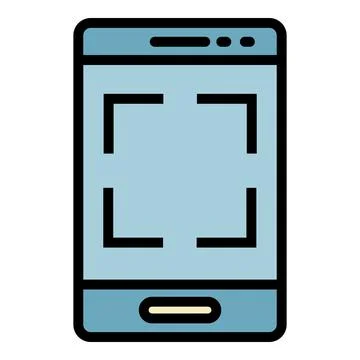 Search QR code by smartphone icon color outline vector Stock Illustration