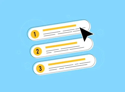 Search ranking, selection and decision-making. SEO, search results, online Stock Illustration