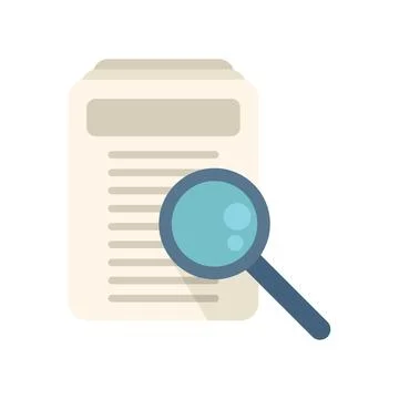 Search report icon flat vector. Business paper Stock Illustration