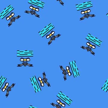Search rescue drone vector seamless pattern 스톡 일러스트