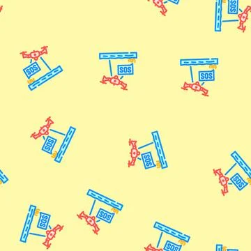 Search rescue drone vector seamless pattern イラスト素材