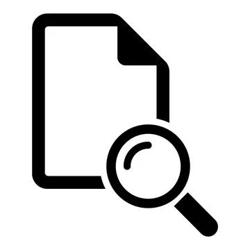 Search result icon, research data report sign, control analysis symbol vector Stock Illustration