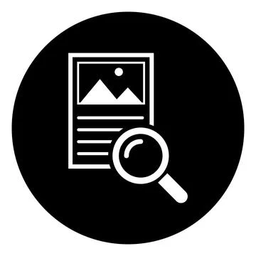 Search result icon, research data report sign, control analysis symbol vector Stock Illustration