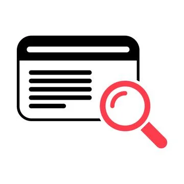 Search result icon, research data report sign, control analysis symbol vector Stock Illustration