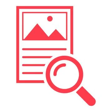 Search result icon, research data report sign, control analysis symbol vector Illustrazione stock