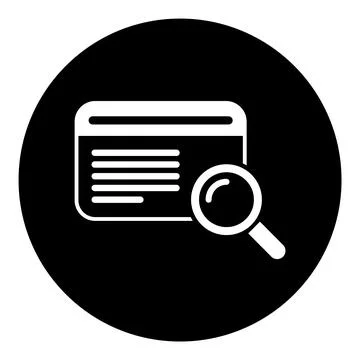 Search result icon, research data report sign, control analysis symbol vector Stock Illustration