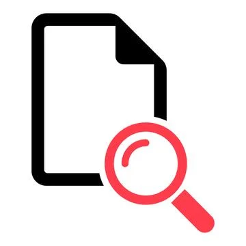 Search result icon, research data report sign, control analysis symbol vector Stock Illustration