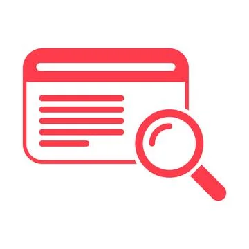 Search result icon, research data report sign, control analysis symbol vector Stock Illustration