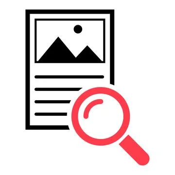 Search result icon, research data report sign, control analysis symbol vector 스톡 일러스트