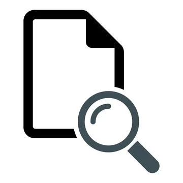 Search result icon, research data report sign, control analysis symbol vector Stock Illustration