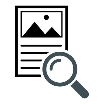 Search result icon, research data report sign, control analysis symbol vector Stock Illustration