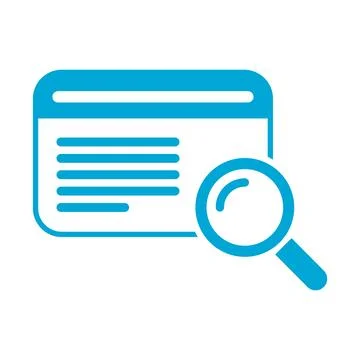 Search result icon, research data report sign, control analysis symbol vector Illustrazione stock