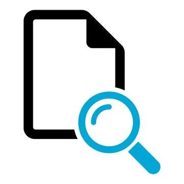 Search result icon, research data report sign, control analysis symbol vector Stock Illustration