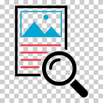 Search result icon, research data report sign, control analysis symbol vector Stock Illustration
