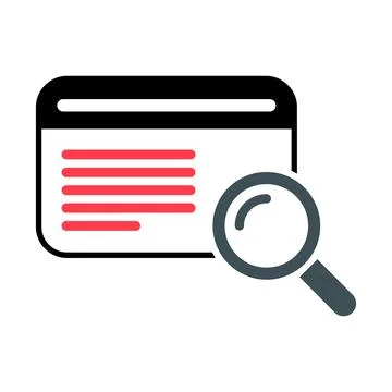 Search result icon, research data report sign, control analysis symbol vector Stock Illustration